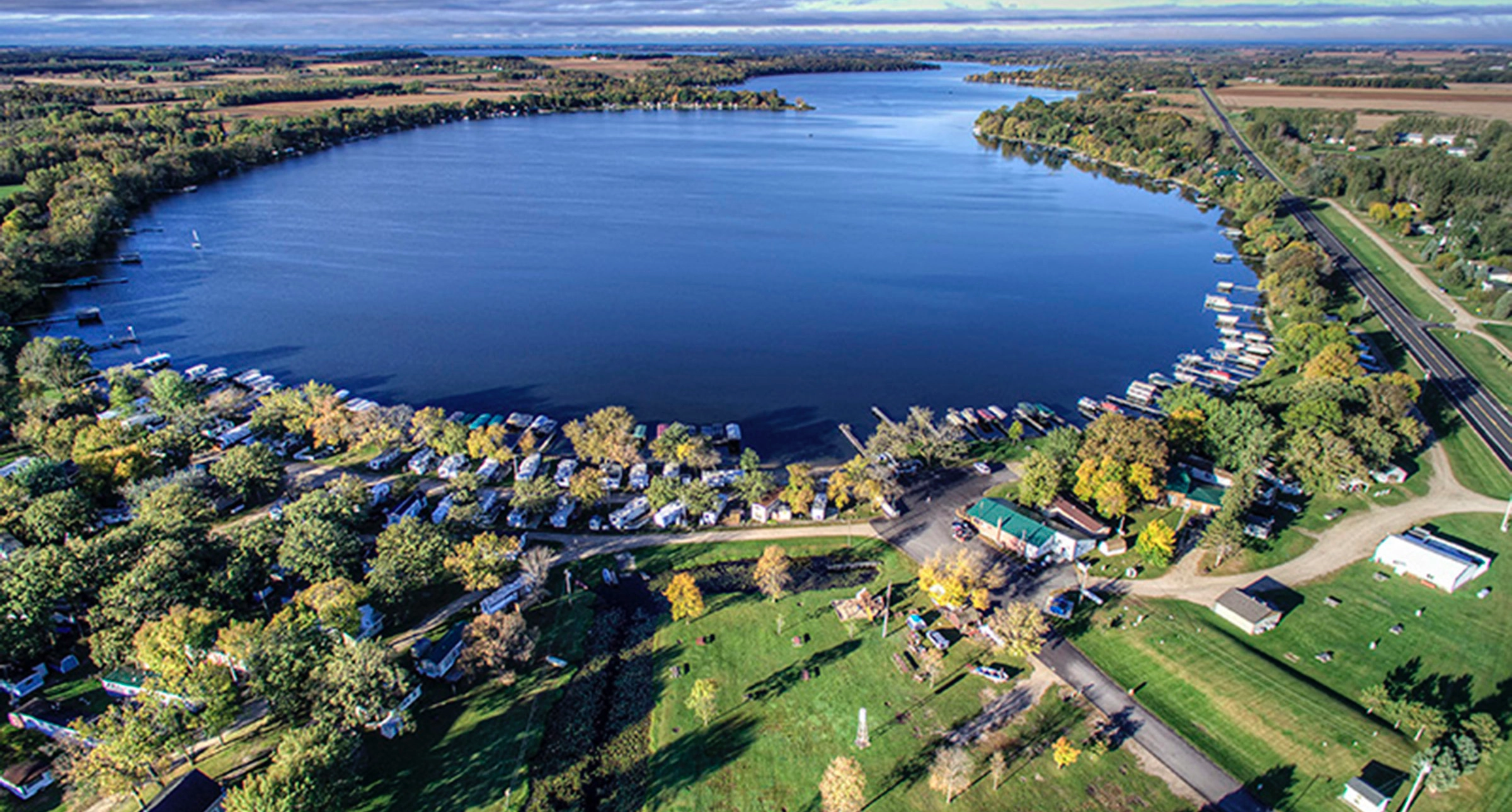 MN Camping Resort Campers Aerial